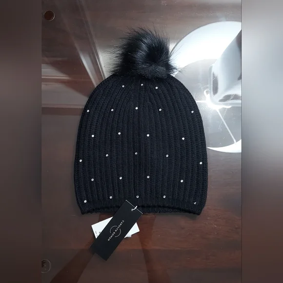 NWT Novelty Cashmere Blend Wide Brim Winter Hat With Bling!!! Novelty Wide Brim Cashmere Blend Winter Hat With Bling!!! - Etsy main image 4